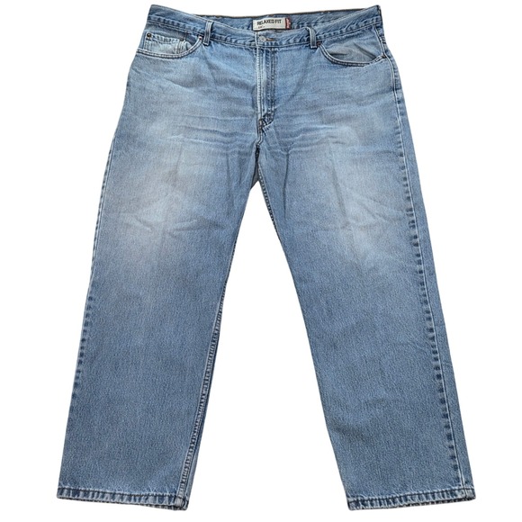 Levis 550 Relaxed Fit Jeans Mens 42x30 Light Wash Denim Distressed - Picture 1 of 13